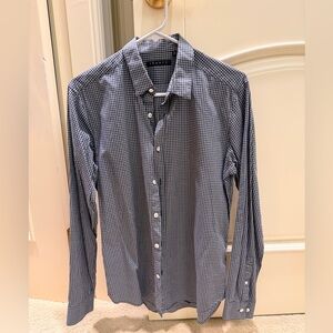 Theory Men's Navy & White polo Dress Shirt size S